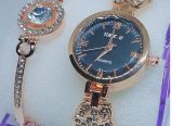 2 in 1 fashion wrist watch for ladies + bracelet