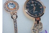 2 in 1 fashion wrist watch for ladies + bracelet